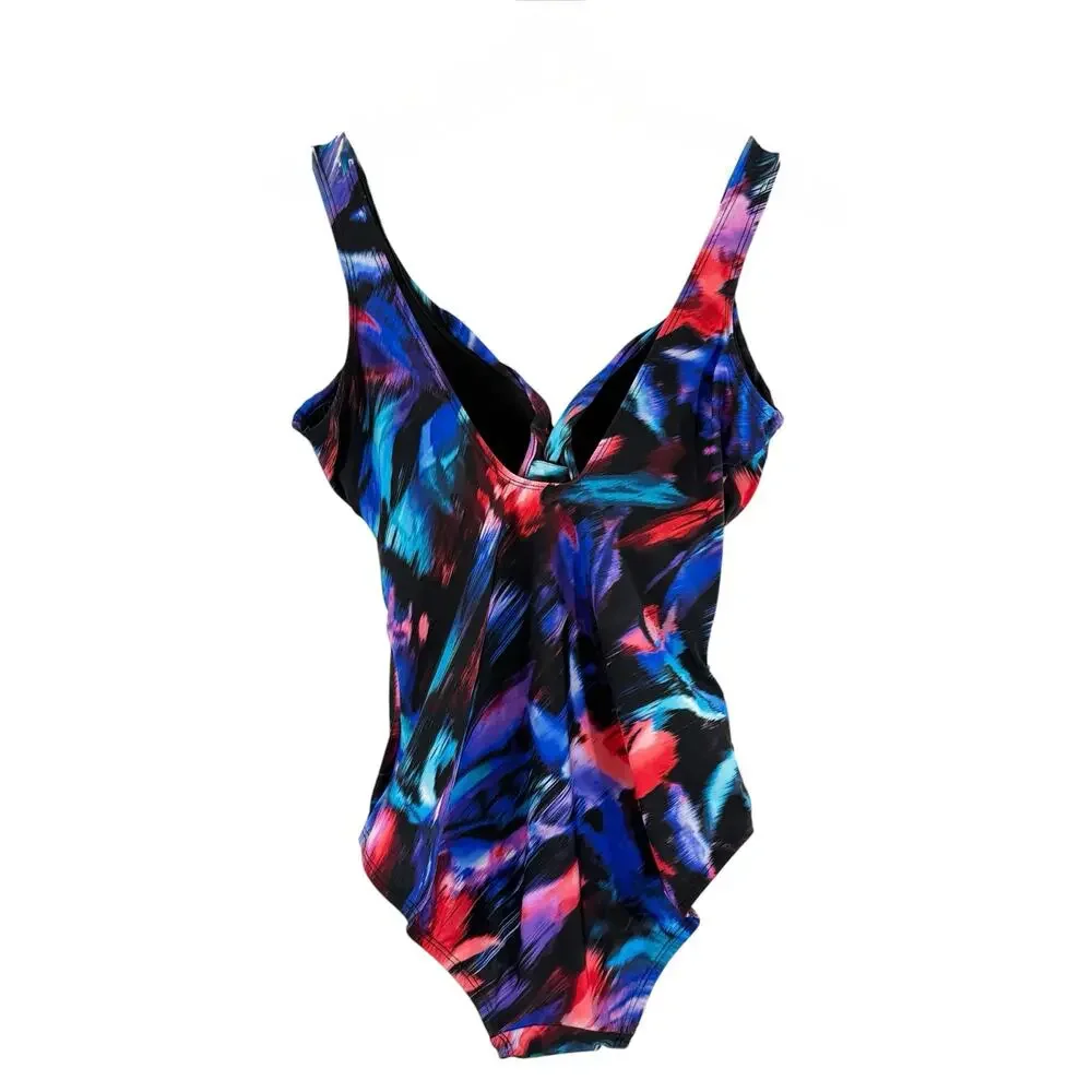 Miraclesuit Fuego Flora Revele Printed Underwire One-Piece Swimsuit US 12 NWOT
